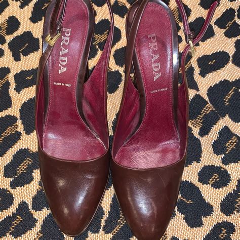 prada burgundy heels|Prada boots for women.